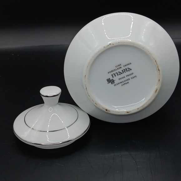 GLA Maria Fine China Japan Sugar Bowl W/Lid And Creamer White & Rose Floral - Picture 13 of 16